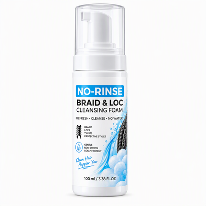 🧴50% OFF NOW! Waterless Scalp Refreshing Foam – No-Rinse Braid & Loc Cleansing Mousse, Lightweight Waterless Scalp Cleaner for Braided Protective Hairstyles