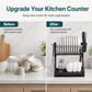 🍽️💧50% OFF NOW! Multi-Layer Steel Dish Drying Rack – 2-Tier Vertical Dish Storage with Drip Tray & Utensil Holder, Tool-Free Assembly for Kitchen Countertop