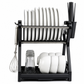 🍽️💧50% OFF NOW! Multi-Layer Steel Dish Drying Rack – 2-Tier Vertical Dish Storage with Drip Tray & Utensil Holder, Tool-Free Assembly for Kitchen Countertop
