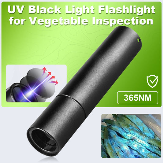 🔦💚50% OFF NOW! 365nm UV Black Light Flashlight for Fluorescence Inspection – Portable Ultraviolet Detector for Vegetable Inspection, Stain & Pet Urine Detection