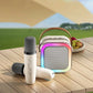 🎤50% OFF NOW! Mini Karaoke Machine for Kids with Wireless Microphones, Portable Bluetooth Speaker with Dynamic RGB Dancing LED Lights, Home Karaoke Set for Party, Birthday & Family Gathering