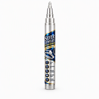 ✨50% OFF NOW! Silver Jewelry Repair Touch-Up Pen, Restore Brilliant Silver Luster, Quick-Drying, Precision Fiber Tip, Hide Scratches on Silver Rings Necklaces Bracelets