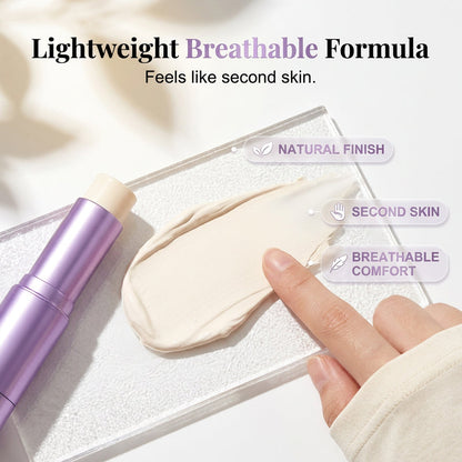 ✨50% OFF NOW! 2-in-1 Color Changing Foundation Stick with Built-in Brush Applicator, Full Coverage Long-Wear Foundation, Skin Tone Matching Makeup Stick for Flawless Finish