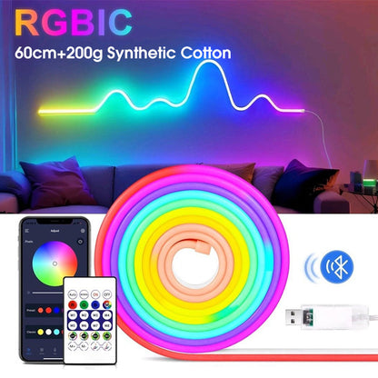 ✨50% OFF NOW! Smart Remote Flexible RGB LED Rope Lights, Color Changing Bendable Neon LED Strip Lights, DIY Shape Decor Lighting for Bedroom, Party, Wall & Holiday Decoration