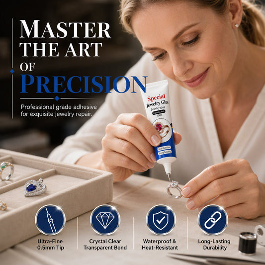 💎✨50% OFF NOW! Clear Precision Jewelry Adhesive – Ultra-Fine Tip Jewelry Glue, Waterproof Transparent Glue for Gem, Metal, Crystal & Craft Repair