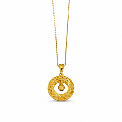 🌸50% OFF NOW! Chic Dreamcatcher Filigree Necklace for Women – Gilded Hollow Pendant Necklace with Rotating Bead, Elegant Daily Wear Jewelry Gift for Ladies