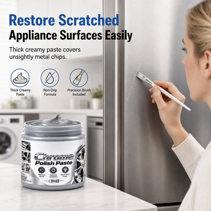 ✨🧴50% OFF NOW! Appliance Paint Repair Paste for Scratches and Chips – Non-Drip Chrome Polish Paste with Brush, Repair Stainless Steel Fridges & Metal Surfaces