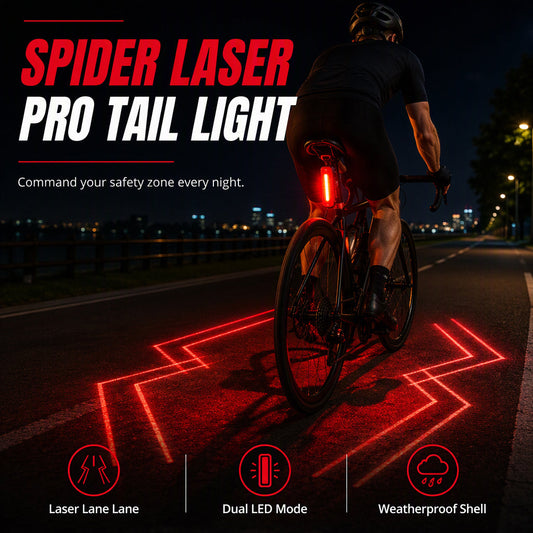 🔥50% OFF NOW!🔴 Rechargeable Safety Bike Taillight – Laser Warning Bicycle Rear Light, IPX5 Waterproof, USB Charging Cycling Tail Lamp for Night Riding