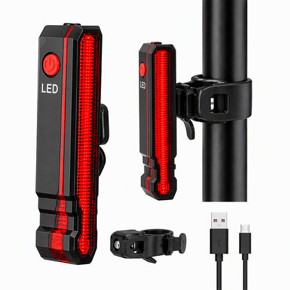 🔥50% OFF NOW!🔴 Rechargeable Safety Bike Taillight – Laser Warning Bicycle Rear Light, IPX5 Waterproof, USB Charging Cycling Tail Lamp for Night Riding