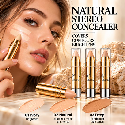 🔥50% OFF NOW!✨ Natural Seamless Concealer Stick – 3-In-1 Conceal, Brighten & Sculpt Contour Stick, Buildable Coverage for Blemishes, Dark Circles & Face Shaping