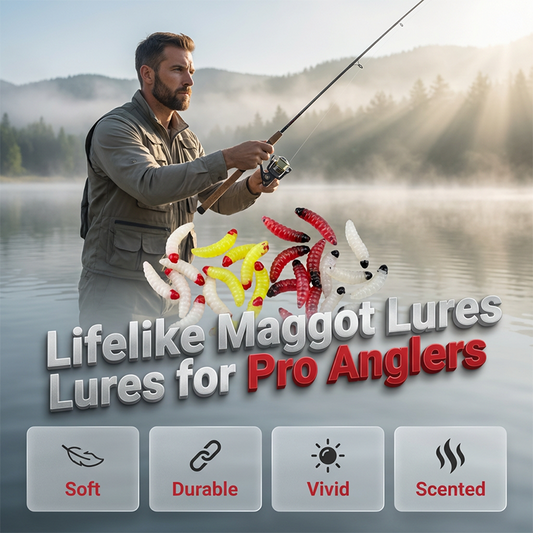Lifelike Maggot Soft Lures with Colored Tips