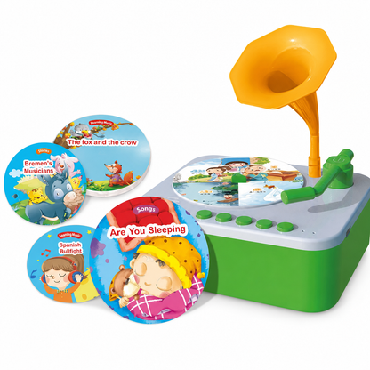 🎵50% OFF NOW! Kids Multifunctional Bluetooth Learning Phonograph Toy – Screen-Free Tactile Card Reader, Early Education Story Player with Voice Recording, Preschool Educational Toy